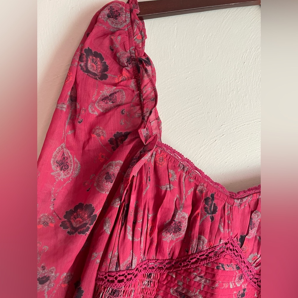 XS/Free people Floral Red Women's Top - Picture 8 of 16